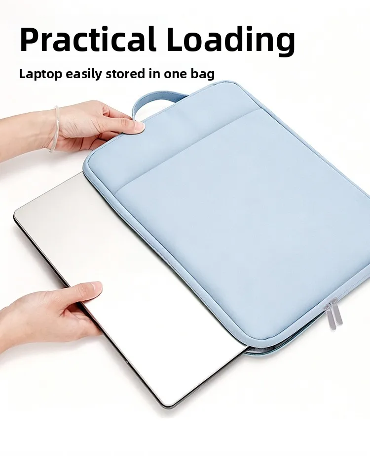 PU-Leder Laptop-Handtasche 11-15,6 Zoll Wasserdichte Hülle für Notebooks mit Plüschfutter – Detail 12