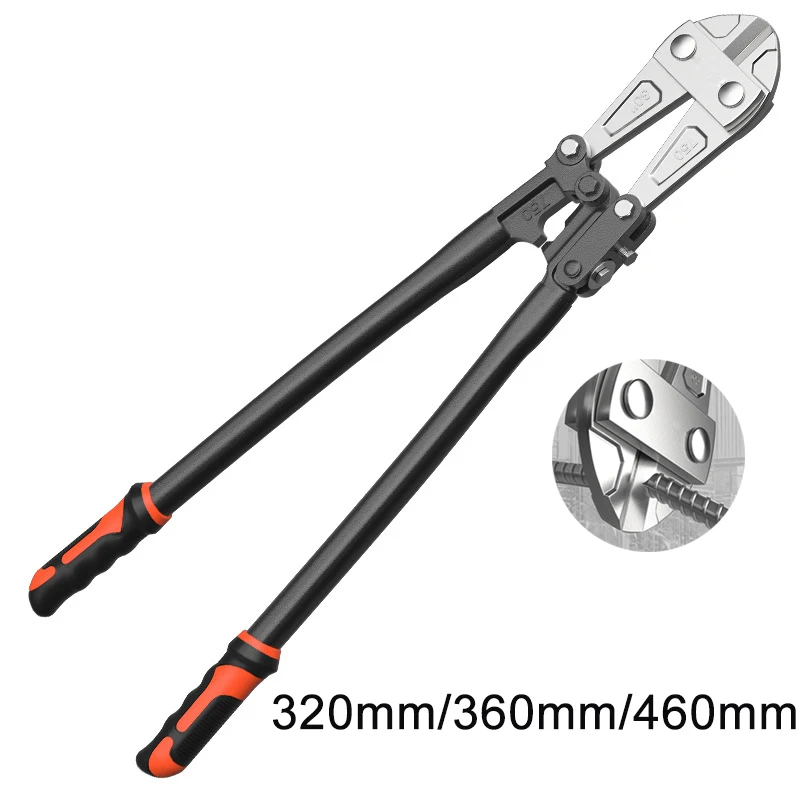 

Кусачки для болтов 12/14/18 дюймов, усиленные, со стальным лезвием, для резки проволоки, цепей, металлических винтов, с рукояткой, для промышленного использования и проектов DIY