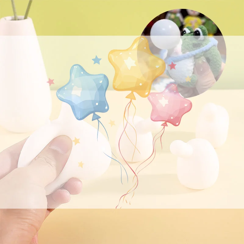 5Pcs Anti Anxiety Squeeze Toy DIY Accessories For Adult Blow Bubble Novelty Pinch Toy Insert Ball For Autism Kids Stress Toy