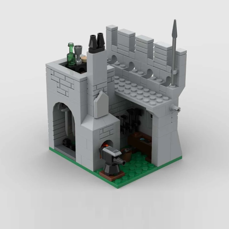 Medieval Castle Model MOC Building Bricks Castle Wall Shop Modular Technology Gifts Holiday Assemble Children Toys Suit
