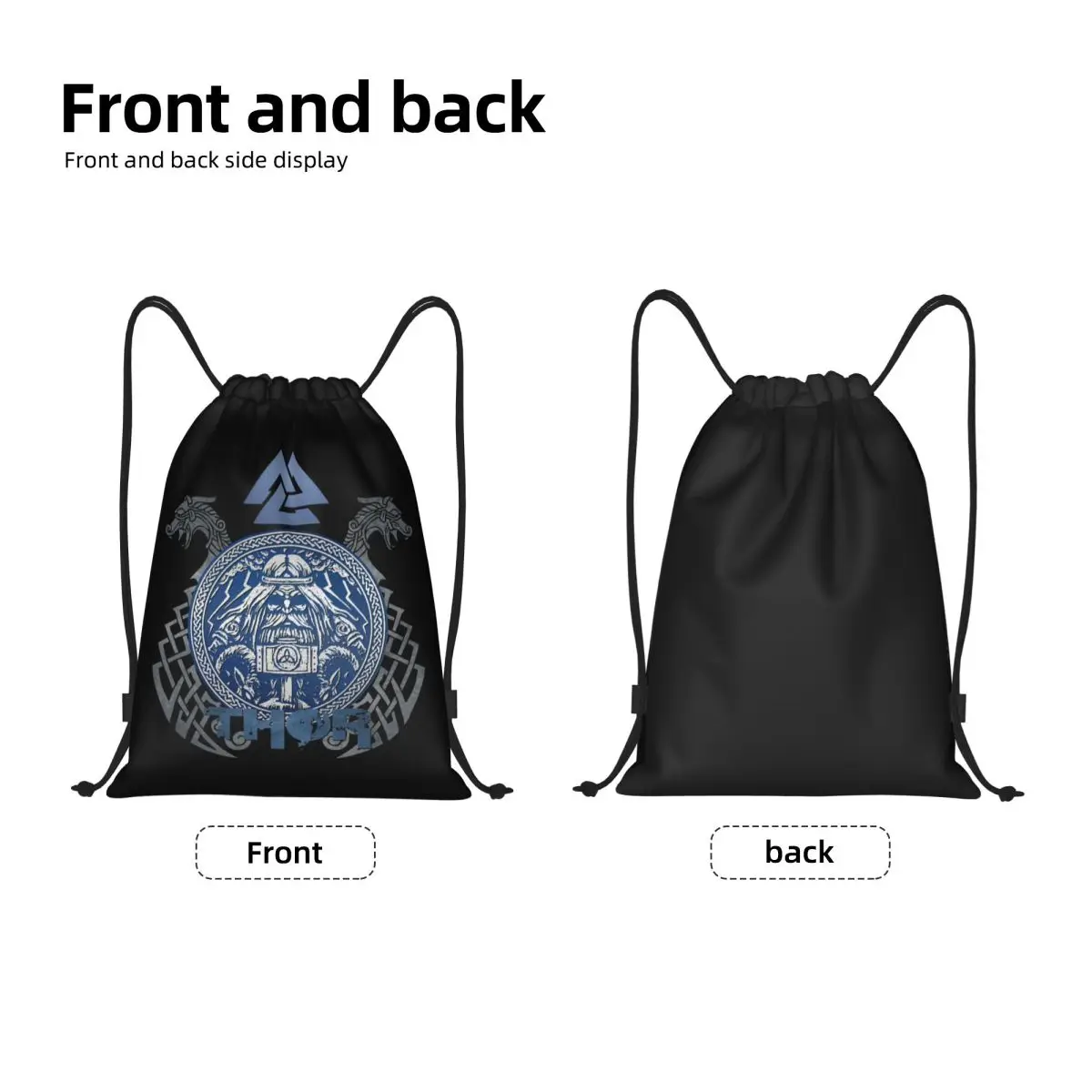 Thor Son Of Odin Drawstring Backpack Women Men Sport Gym Sackpack Foldable Viking Training Bag Sack