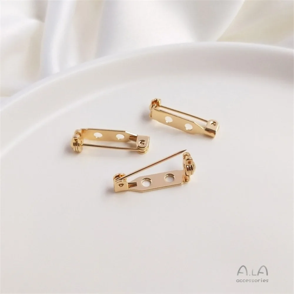 14K الذهب اللون DIY الملحقات مثقب دبوس بروش أسفل دعم اليدوية بروش زر إبرة إكسسوارات الشعر المواد #6