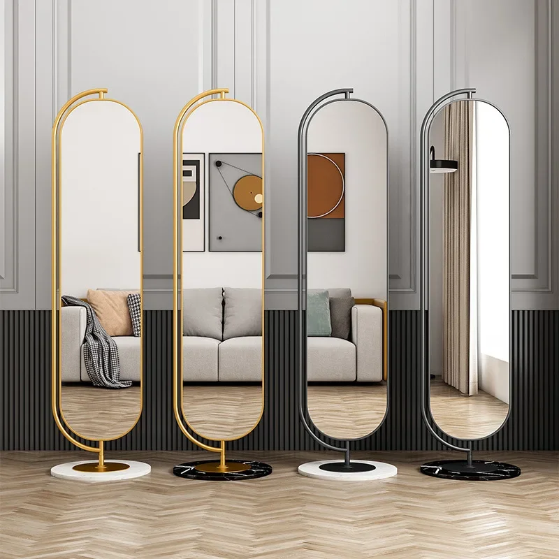 Nordic full body floor type home bedroom rotating fitting mirror Internet celebrity ins style living room