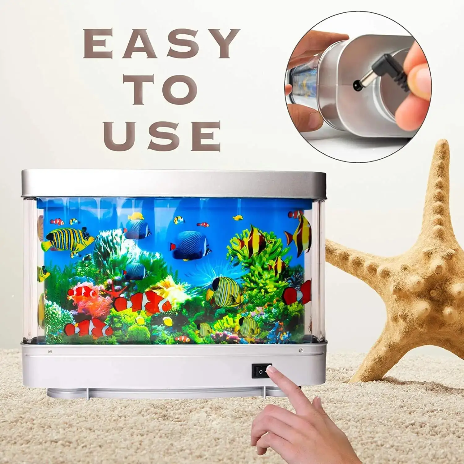 LED Aquarium Fish Tank Night Light Imitation Aquarium Underwater World USB Dynamic Table Lamp Home Decor Kids Christmas Gifts