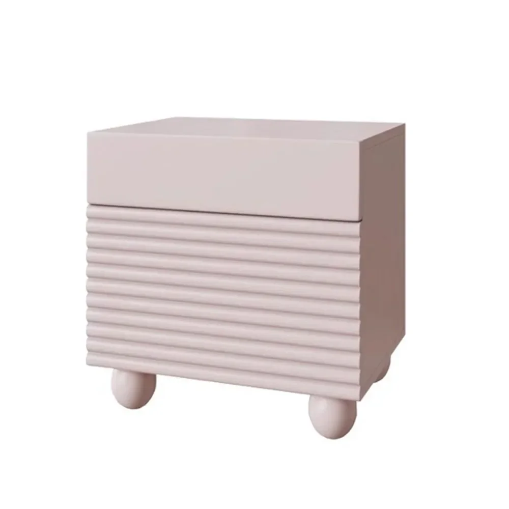 Simple Kids Nightstands Drawers Storage Minimalist Beige Cute Nightstands Design Aesthetic Women Mesa De Noche Home Furniture