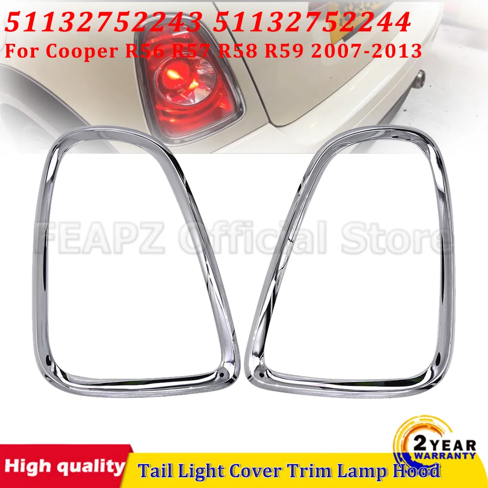For BMW MINI For Cooper R56 R57 R58 R59 2007-2013 51132752243 51132752244 2Pcs Car Taillight Cover Trim Lamp Hood Black/Silver