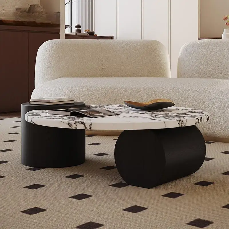 Table ronde italienne moderne de luxe pour petit espace, meubles résistants à la chaleur et aux rayures, rétro français Calacatta