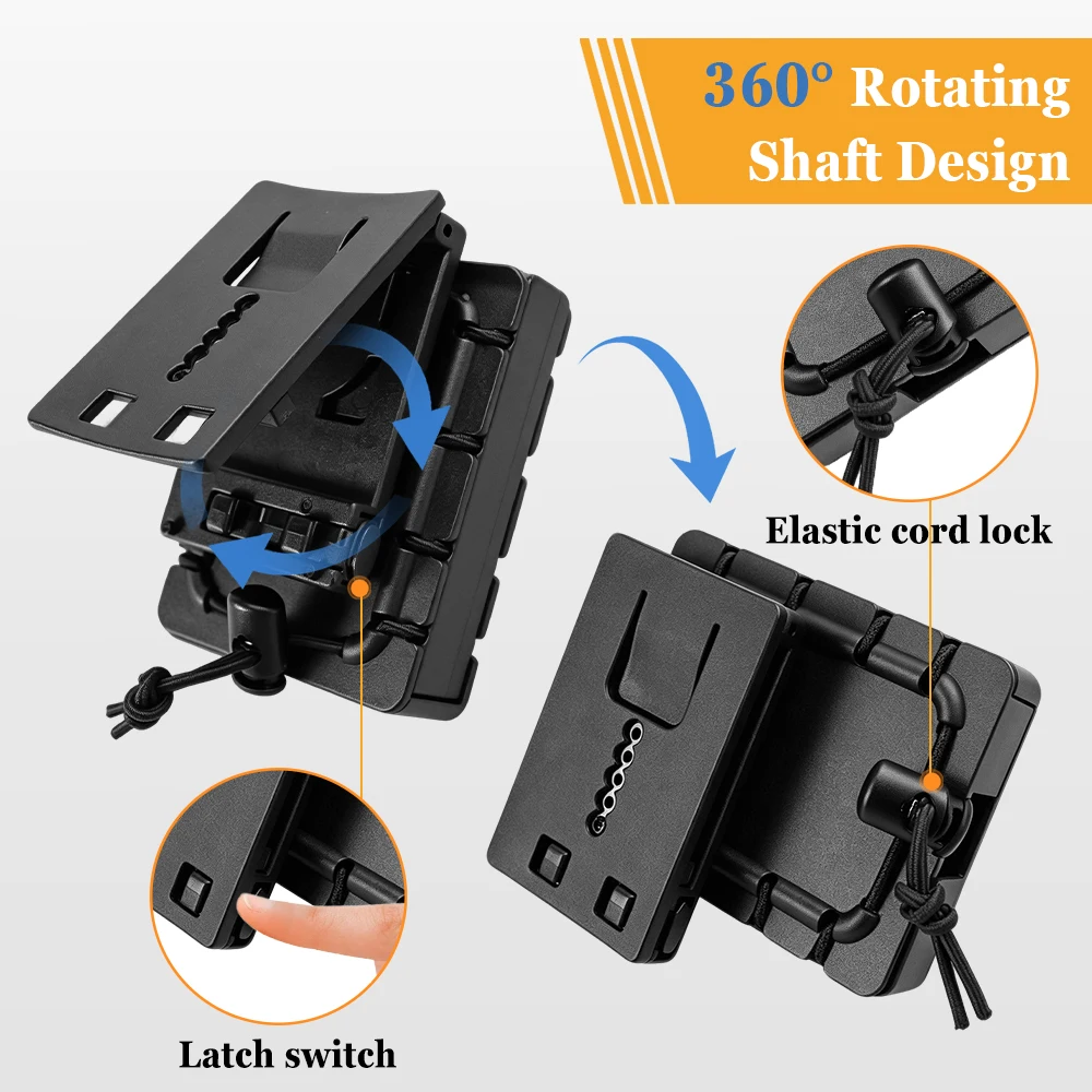 Hunting PA66 Nylon Open Top Magazine Pouch Dual MOLLE Belt Clip Adjustable Elastic Mag Holder Fit 5.56 7.62 Rifle Mag Carrier view 4