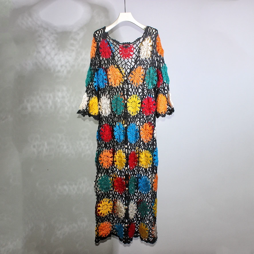 

TIYIHAILEY вязаное крючком пальто женское осеннее пальто ручной работы с длинными рукавами однобортное пальто на заказ свитера новинка 2023 года