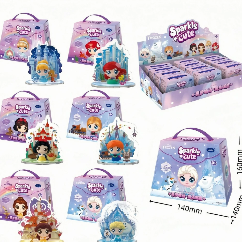 Disney Prinzessinnen Sternentraum Magisches Schloss Blindbox Mini-Figur Micro Schneewittchen Cinderella Elsa Desktop-Deko Mystery Box
