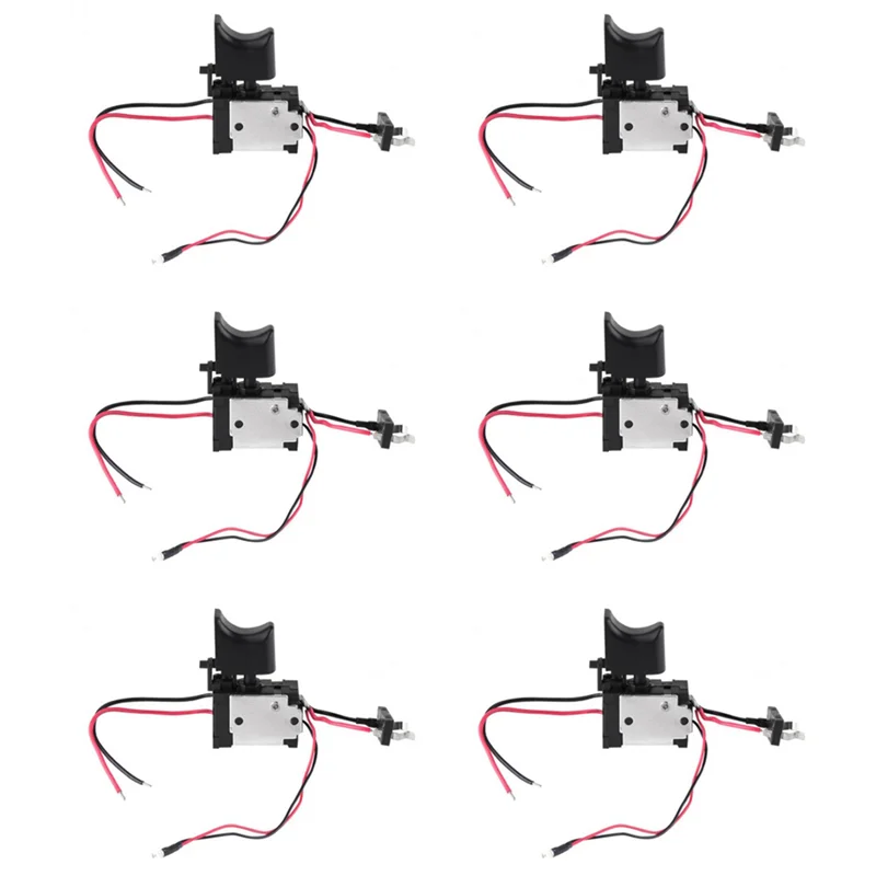 

6X DC7.2-24V Electric Drill Switch Cordless Drill Speed Control Button Trigger Light Power Tool Parts For -A68E