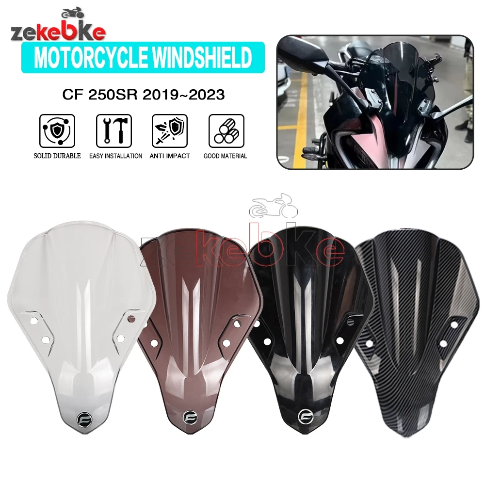 

250SR Motorcycle Accessories Sport Screen Windshield Deflector Windscreen Airflow Wind For CFMOTO 250SR 2019 2020 2021-2023