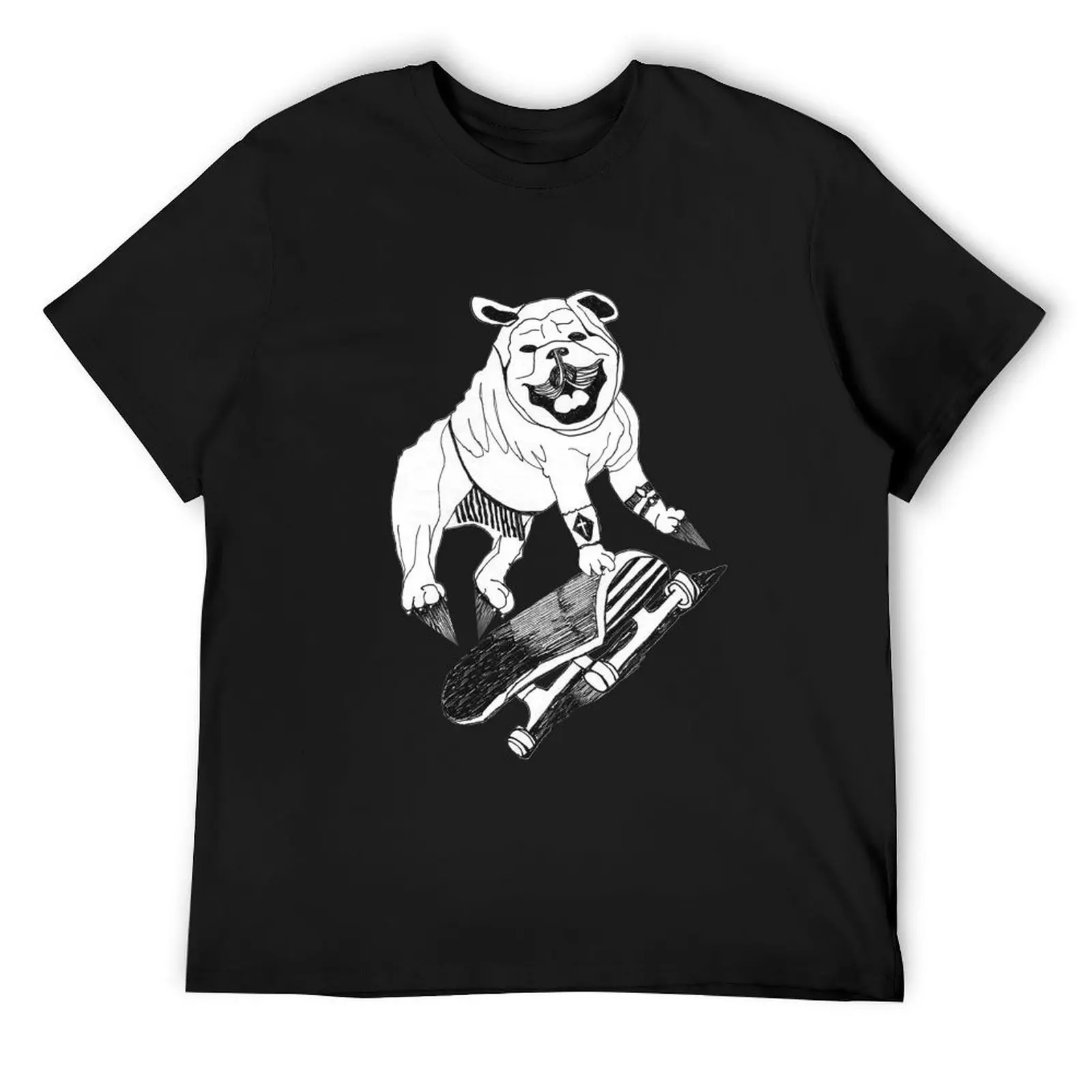 

Skateboarding Bulldog Drawing color3 T-Shirt quick-drying for a boy new edition anime shirt t shirt for men