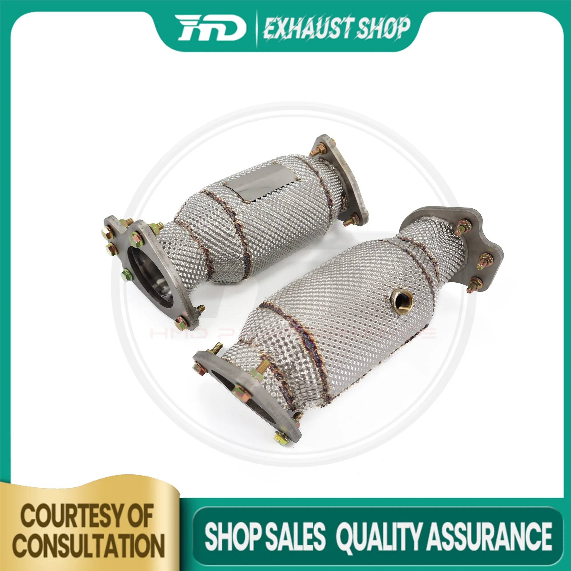 

High Quality Downpipe For Corvette C8 Stainless Steel Exhaust System Heat Shield High Flow Performance Racing Pipe HMD