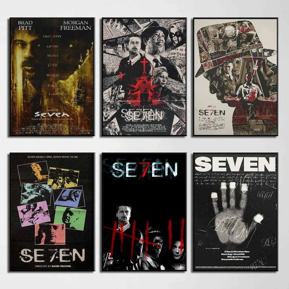 Póster de película Seven Se7en, pintura en lienzo, arte moderno para el hogar, sala de estar, dormitorio, cafetería, Bar, decoración de pared de habitación, arte de pared, póster de regalo