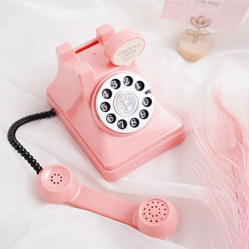 Creatieve schattige retro telefoon geldpot jongens en meisjes cadeau fotografie rekwisieten opslagruimte foto rekwisieten decoratie geschenken
