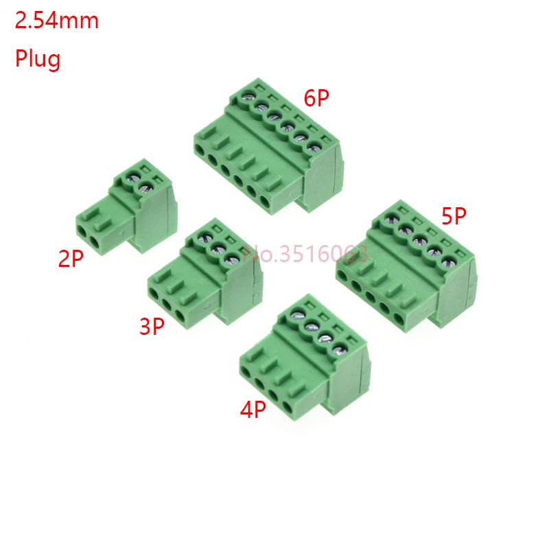 10PCS 2.54/3.81/5.08MM 2EDG 15DEG 2/3/4/5/6/7/8 Pin Screw Terminal Block Connector Pitch Plug+Straight/Curved Needle Pin Socket