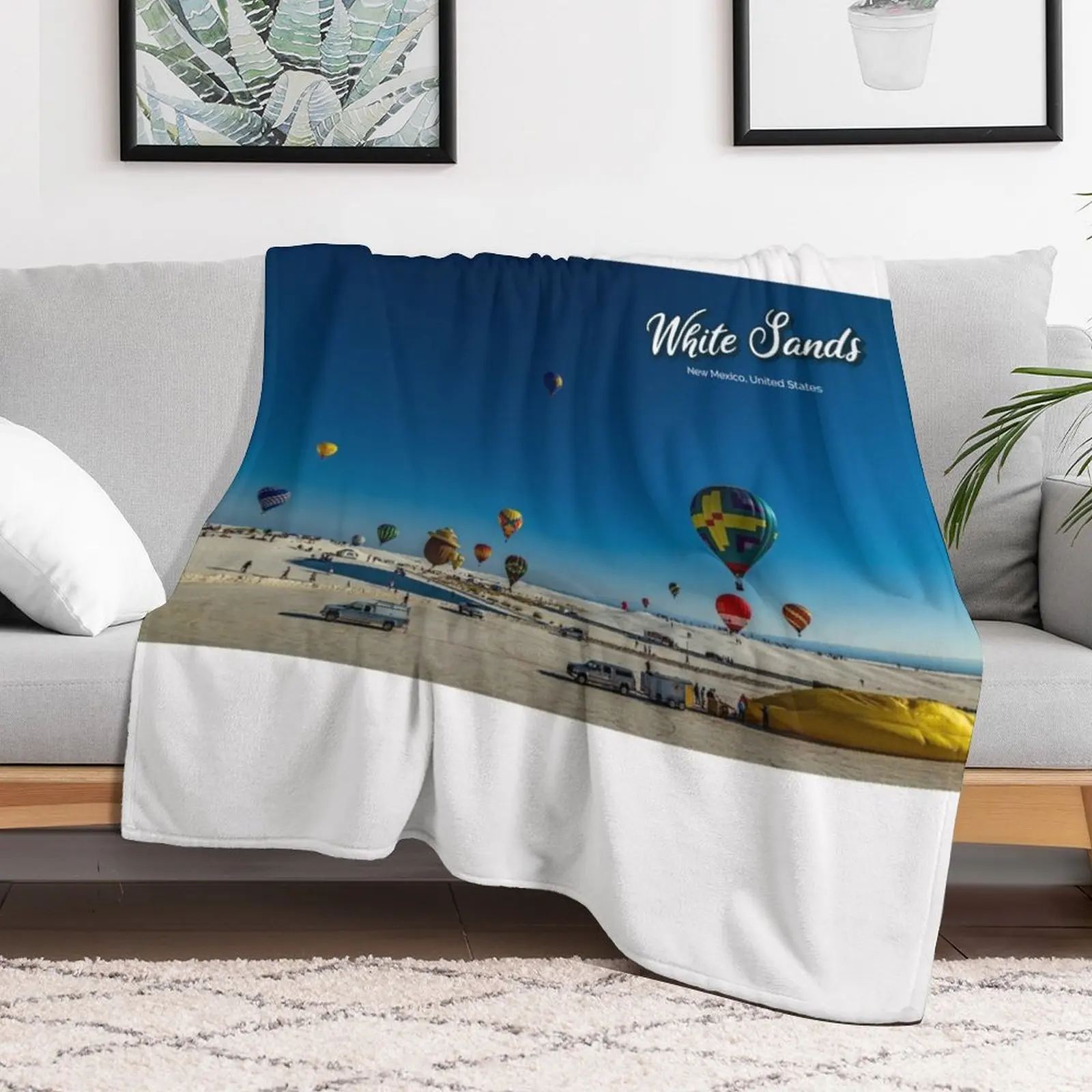 White Sands Hot Air Balloon Invitational Throw Blanket