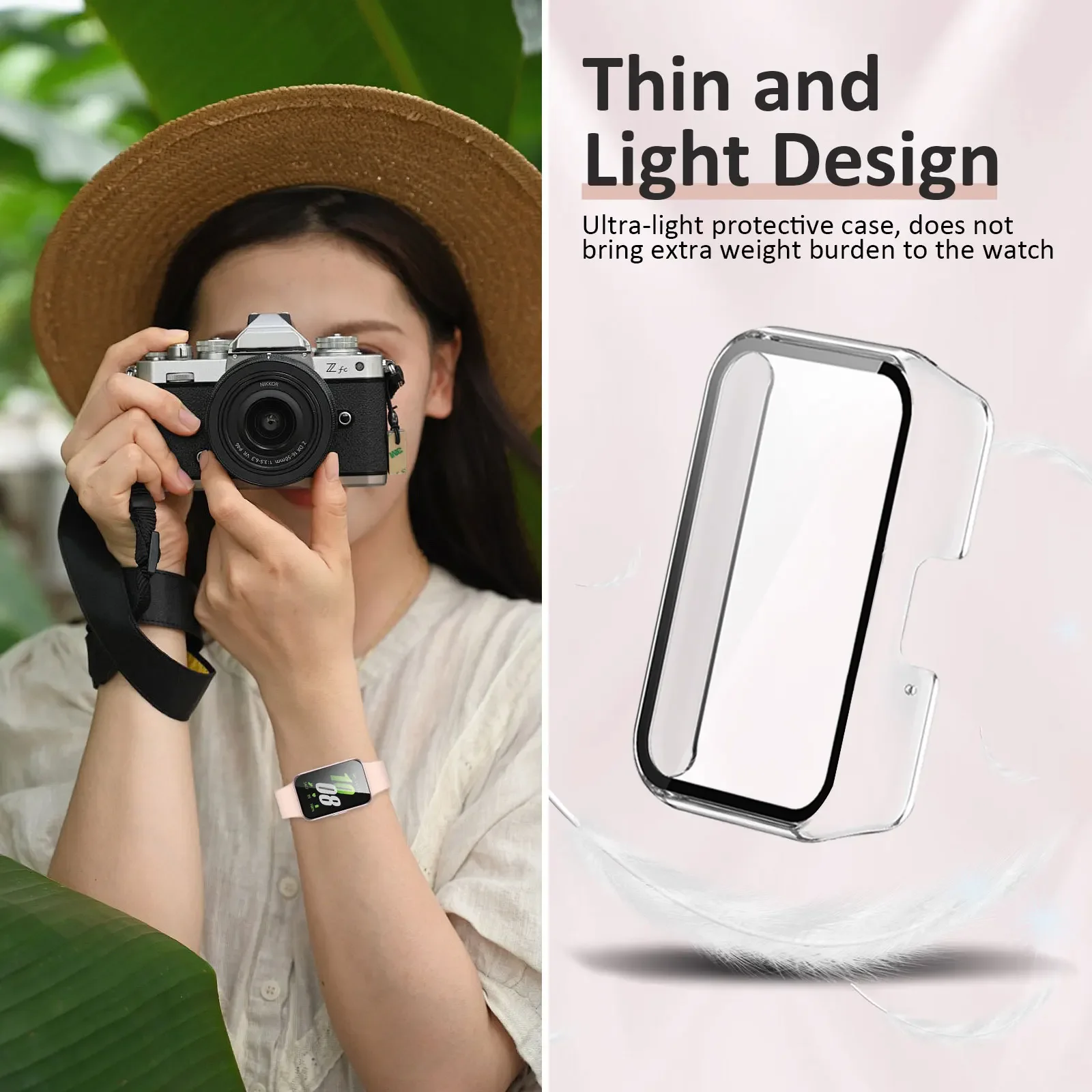 Screen Protector Case for Samsung Galaxy Fit 3 Tempered Glass Full Coverage Bumper Protective Cover for Samsung Galaxy Fit3 Case