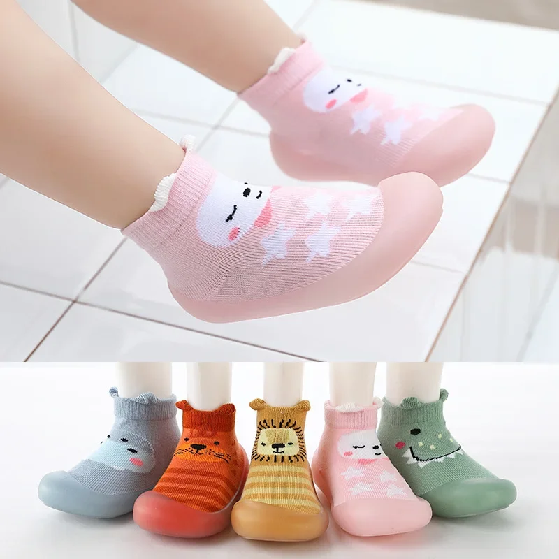 

Baby First Shoes Toddler Walker Infant Boys Girls Kids Rubber Soft Sole Floor Barefoot Casual Shoes Knit Booties Anti-Slip