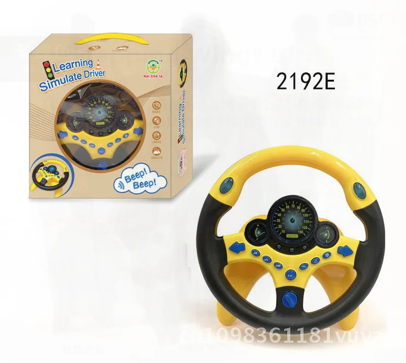 لعبة محاكاة عجلة القيادة المشتركة للطيار الكبير للأطفال مع قاعدة للتعليم المبكر والتنوير والموسيقى الممتعة والصوت التفاعلي باللون الوردي