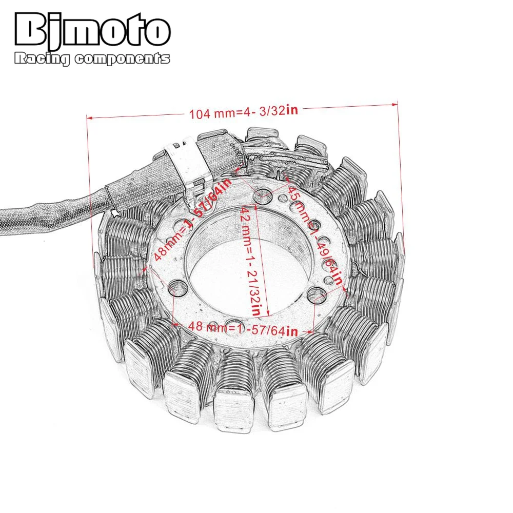 BJMOTO Generator Engine Stator Coil For Yamaha Phazer 500 GTMTX RTX  RST90 RS Viking Professional Venture 500 lite PZ50VT 2010