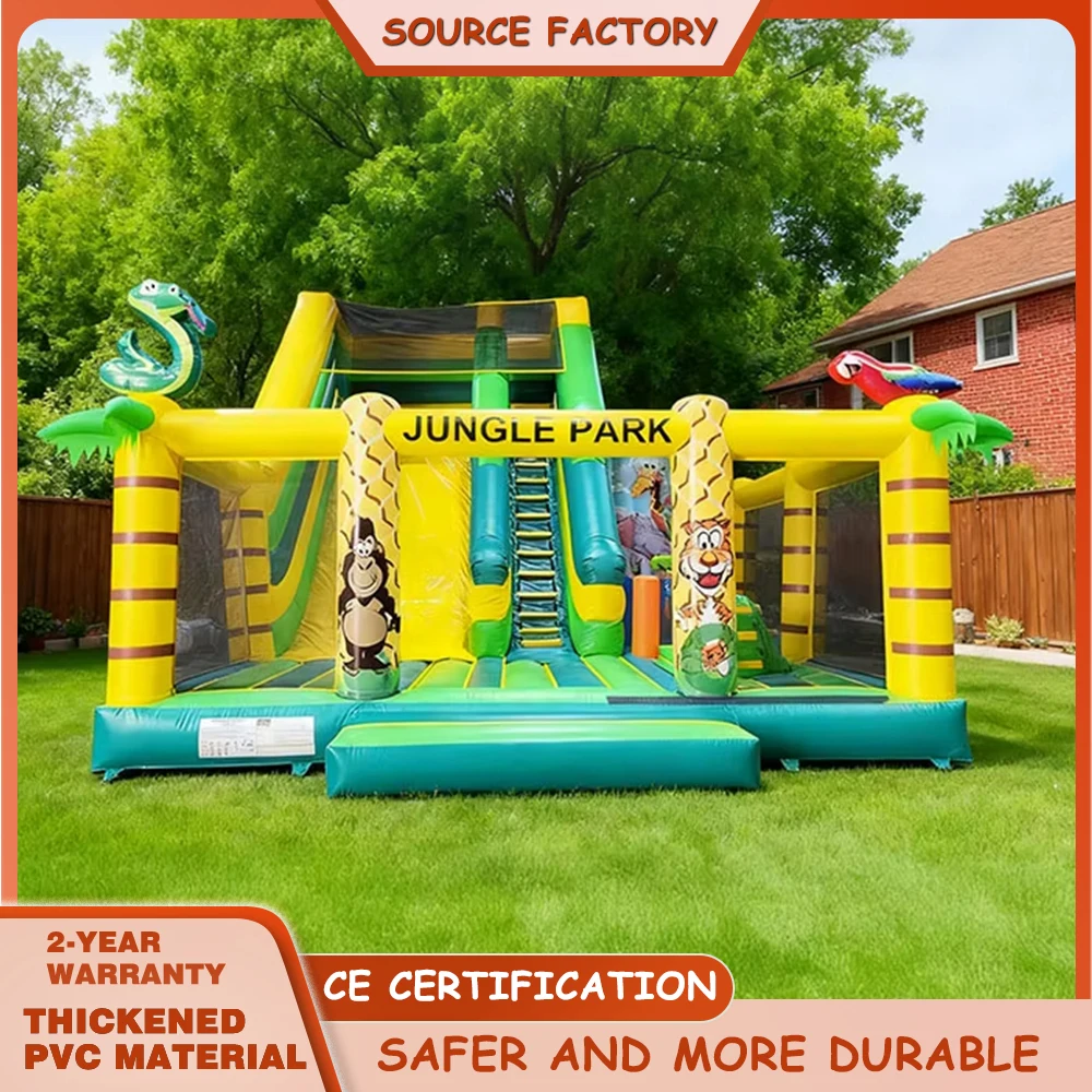 インフレータブルジャングルプレイグラウンド屋外ジャンプバウンスキャッスルバウンサー誕生日パーティー用インフレータブルパークバウンサー遊具