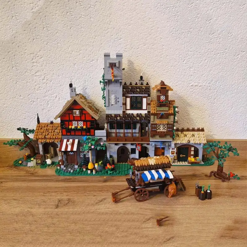 Famous Modern Architecture Scene MOC Building Blocks Medieval Street Scene Modular Architectural Brick Toys Birthday Gifts