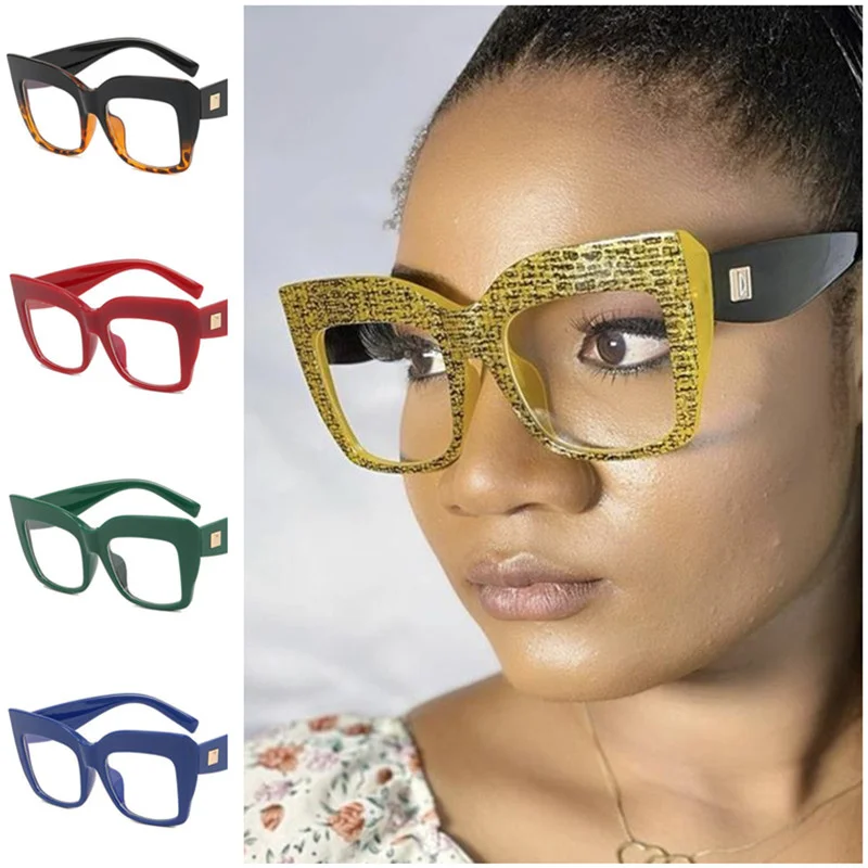 

NEW Anti-Blue Light Glasses Women Eyeglasses Cat Eye Spectacles Clear Lens Oversize Frame Eyewear Simplity Ornamental