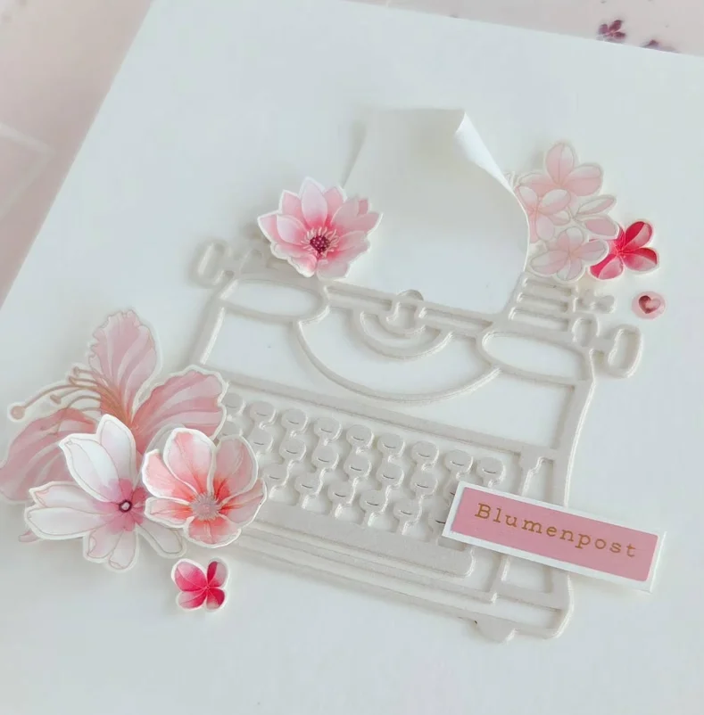 Piggy Craft metal cutting dies cut die mold Typewriter Scrapbook paper craft knife mold blade punch stencils dies view 2