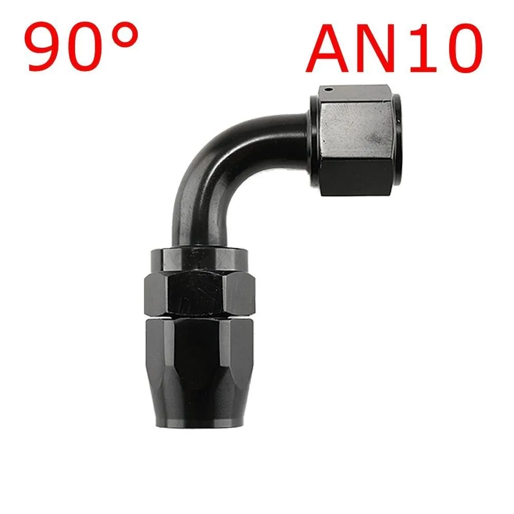1 stück AN4/6/810/12 Gerade 0 °/45 °/90 °/180 ° Grad aluminium Swivel Schlauch End Fitting Adapter Öl Kraftstoff Linie NPT STECKER Schwarz