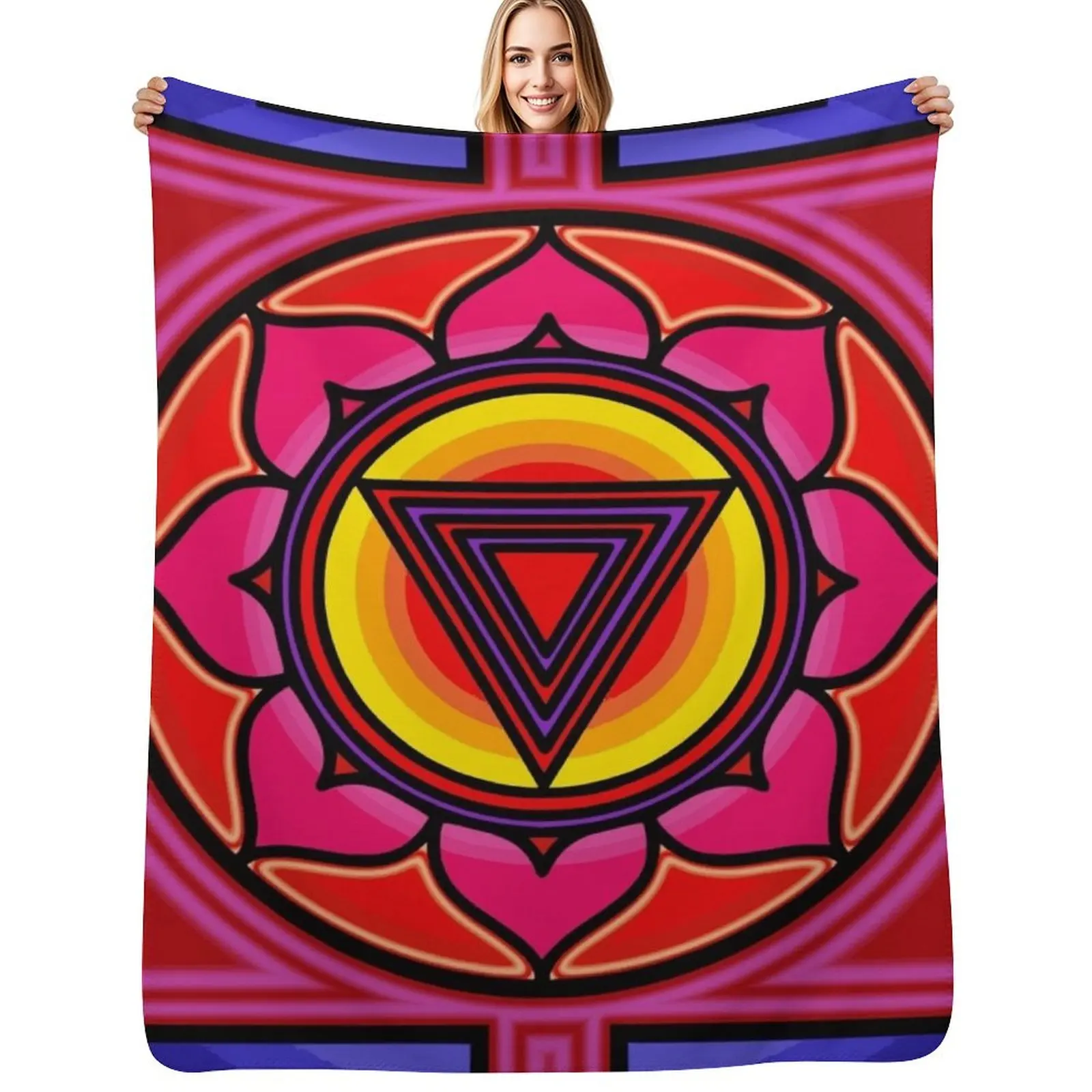 

Cold Kali Yantra Throw Blanket Soft Home Decor Blanket for Couch Bedroom