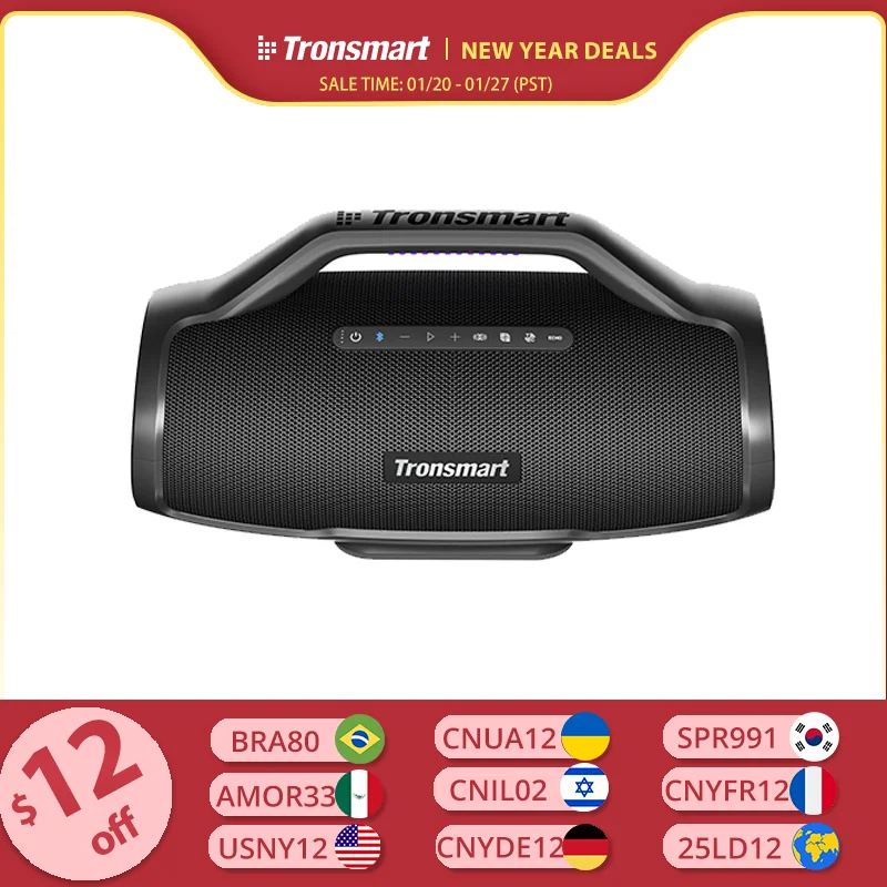 Tronsmart Bang Max Bluetooth Speaker 130W Speaker with 3 Way Sound System, Sync Up 100+ Speakers, APP Control, Guitar/Mic Input