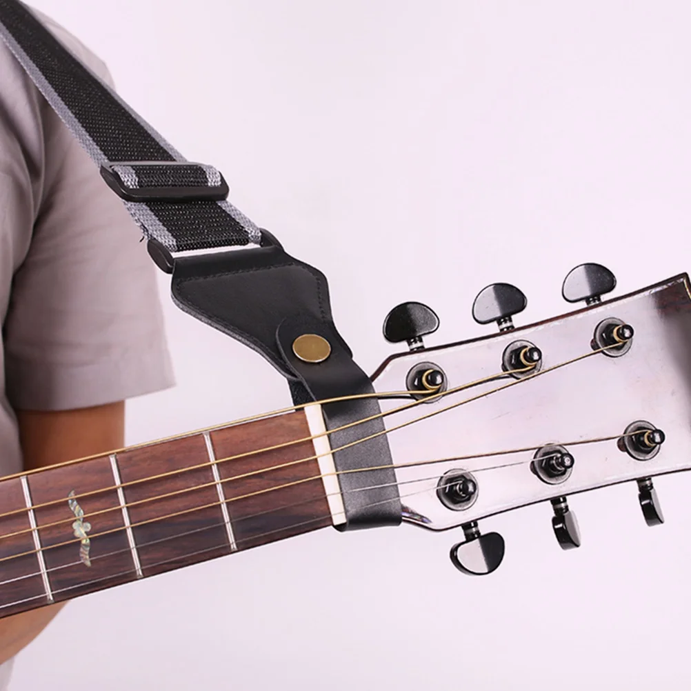

2 Pcs Guitar Neckb Microfiber Portable Straps for Folk Guitar Fixing Headstock Long Durable Classic Color Easy to Use