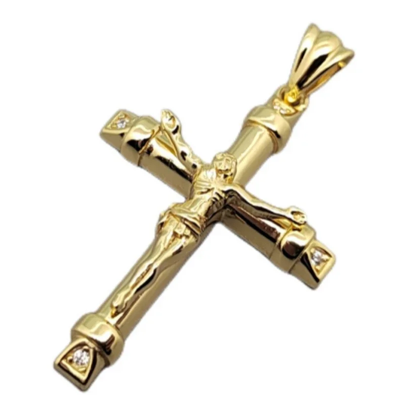 Authentic S925 Silver Jewelry Classic Cross Pendant Simple And Personalized Trend Best-Selling Genuine Gold Electroplating