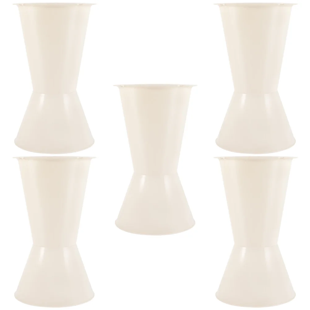 

5pcs 5 White Small Wedding Bouquet Holders Plastic Flower Stand Floral Base Bridal Accessories Stable Artificial Flowers