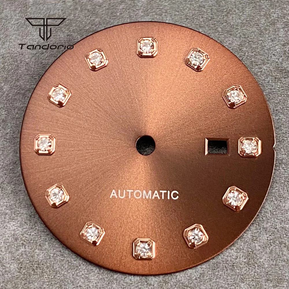 24.54mm Multicolor Sunburst Face Automatic Watch Dial Date Window Fit NH05 Movement Women Wristwatch Accessories Diamond Markers