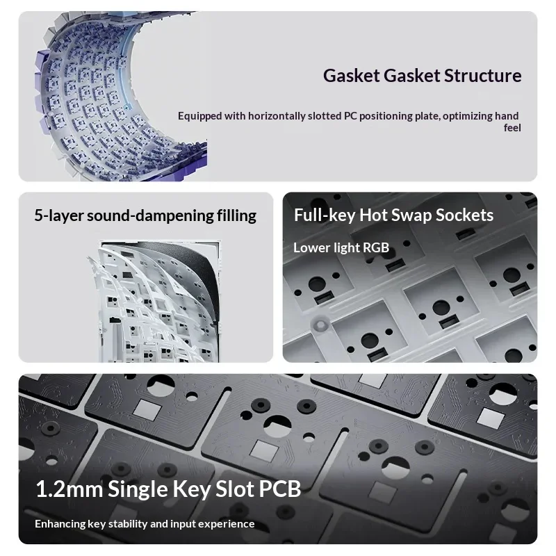 لوحة مفاتيح ميكانيكية Vortex Gear AJAZZ AK820pro 75 سلسلة هوت تراجع المكونات في سماعة لاسلكية تعمل بالبلوتوث ثلاثة أوضاع لوحة مفاتيح مكتب الألعاب