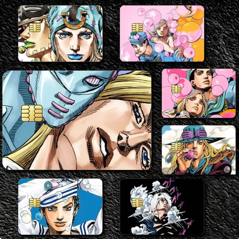 

COOL J-JoJos B-Bizarres Adventures 4pcs 1Set Card Stickers Small Waterproof Chip 4PCS Card Sticker Anti-Scratch
