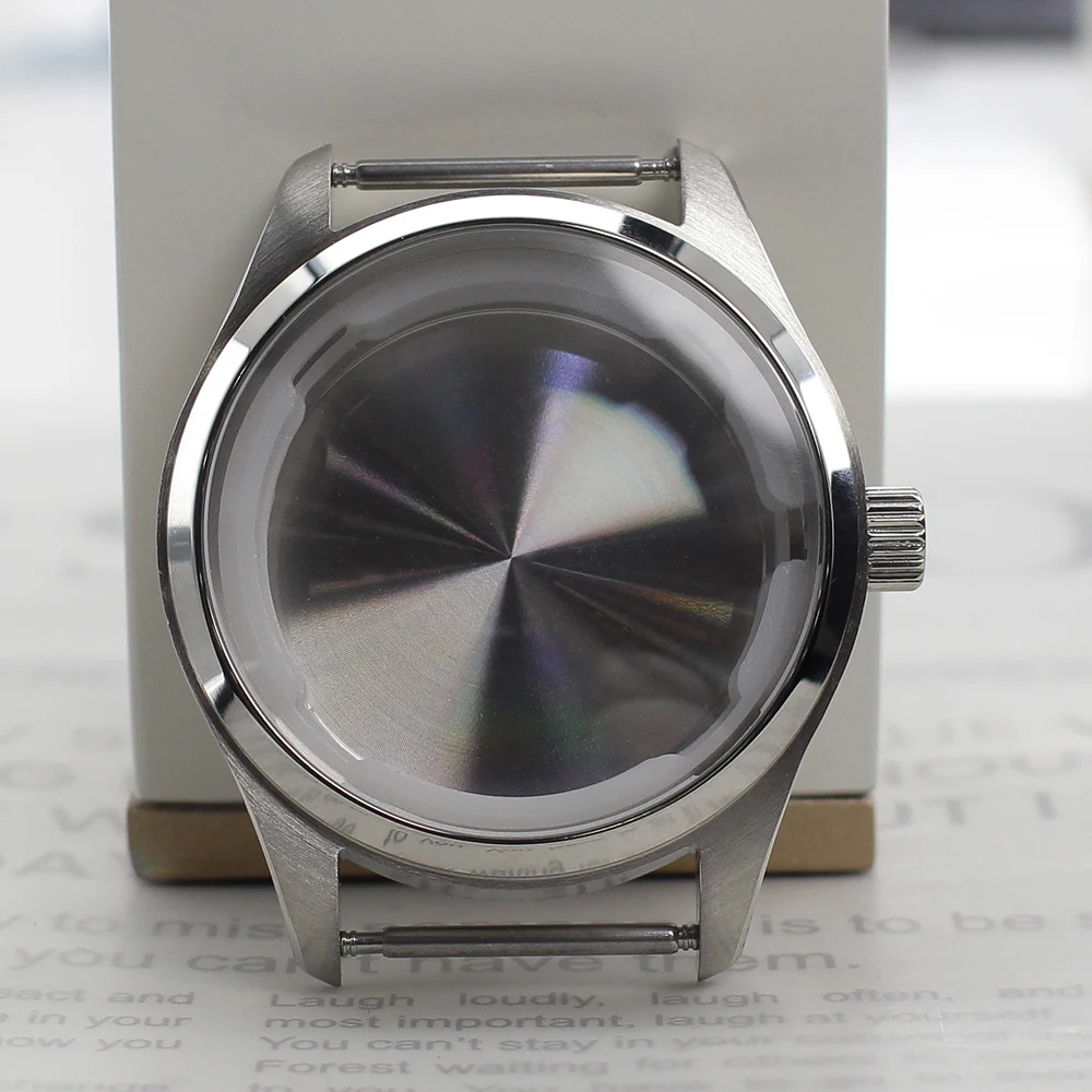 

Корпус часов Pilot 40 мм, серебристый PVD-черный, аксессуары из нержавеющей стали для NH35 NH36, водонепроницаемые модификационные запасные части, корпус Nh35