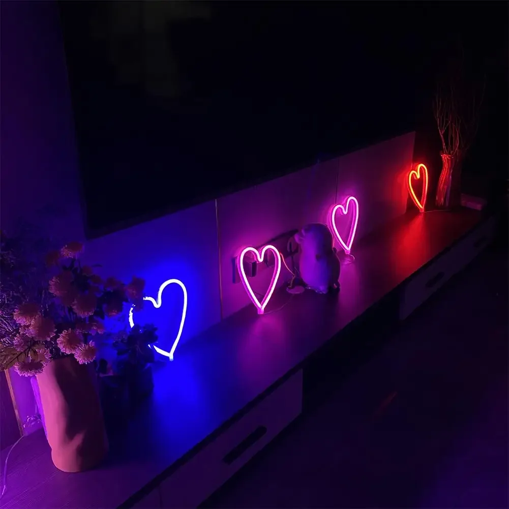 LED Neon Light Love Shape para Festa de Casamento, Proposta, Aniversário, Cena De Confissão, Layout Decoração, 5V