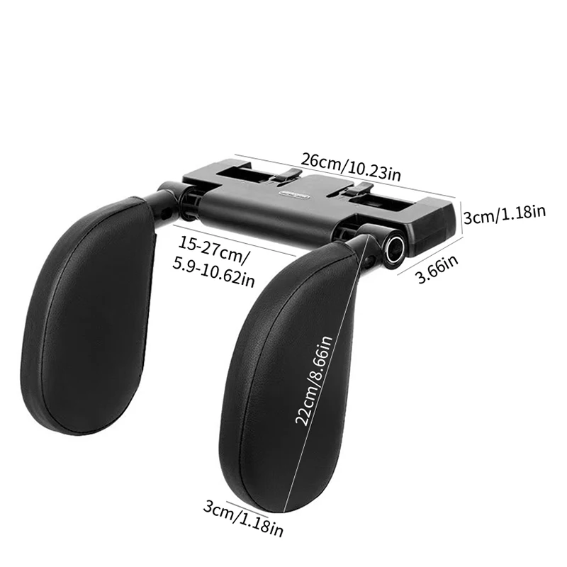 

Universal 360° Ergonomic Car Pillow - Memory Foam Headrest w/Side Pads, 1-Button Sleep System (Fit BMW/Benz Vehicles)