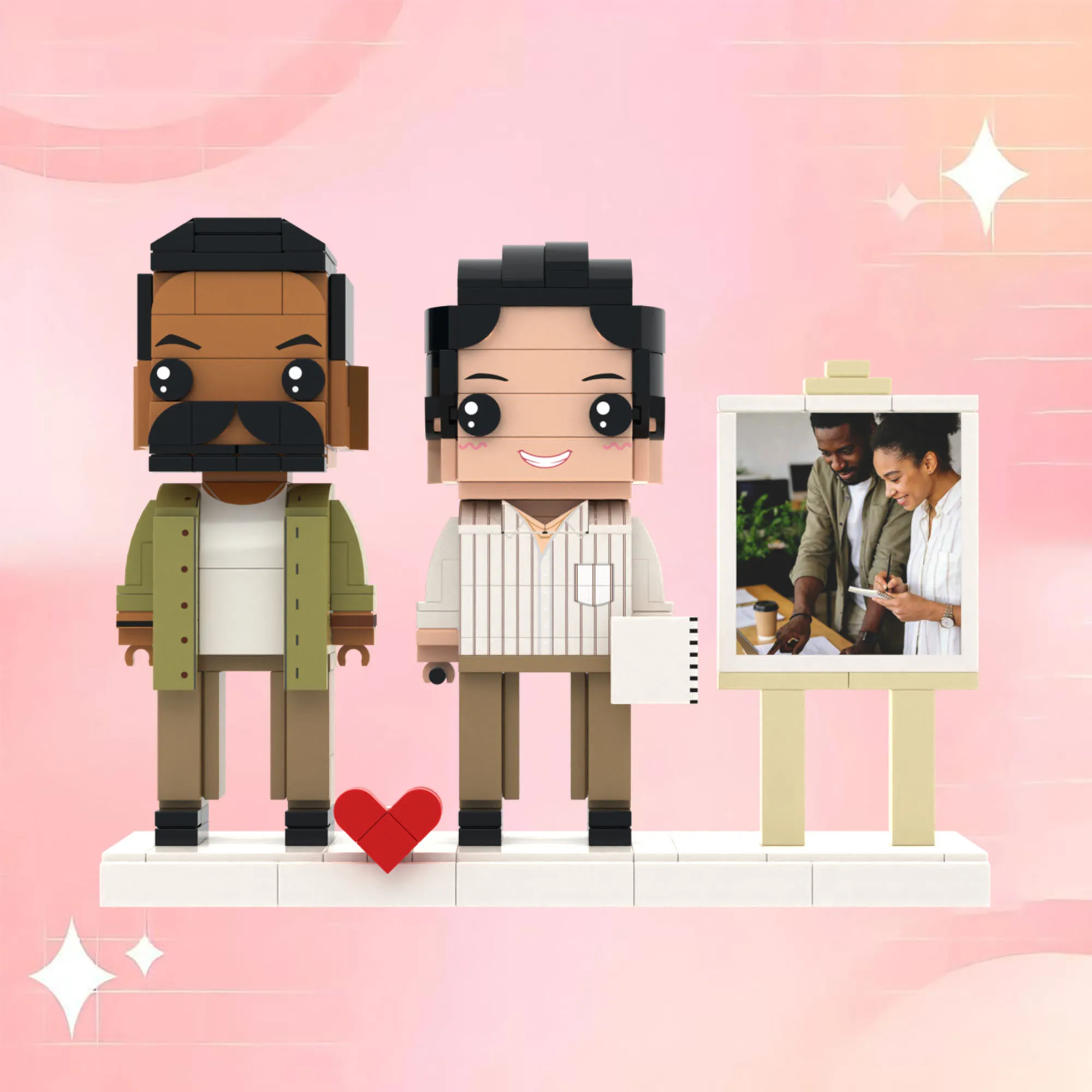 

Character Brickfigures Custom Small Particle Blocks Model with People Picture with Granules Photo Beautiful Valentine's Day gift