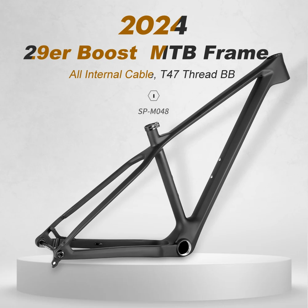 Spcycle 2024 New T1000 Carbon Mountain Bike Frame 29er Boost UDH Hanger TT47 Thread BB Full Internal Routing 29 MTB Carbon Frame