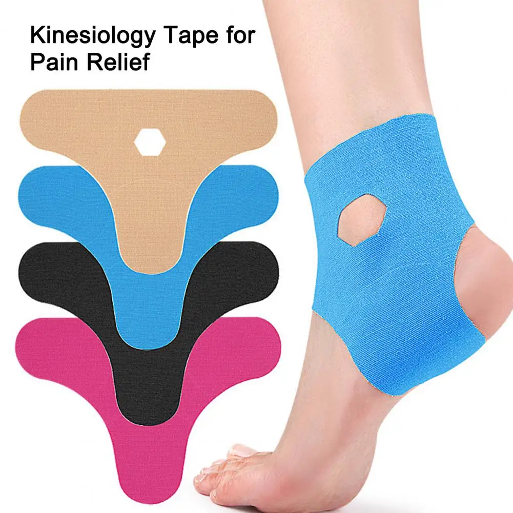 23*16cm Precut Kinesiology Tape For Ankle Cotton Breathable Elastic Athletic Tape For Pain Relief Ankle Sprain Ligament Support