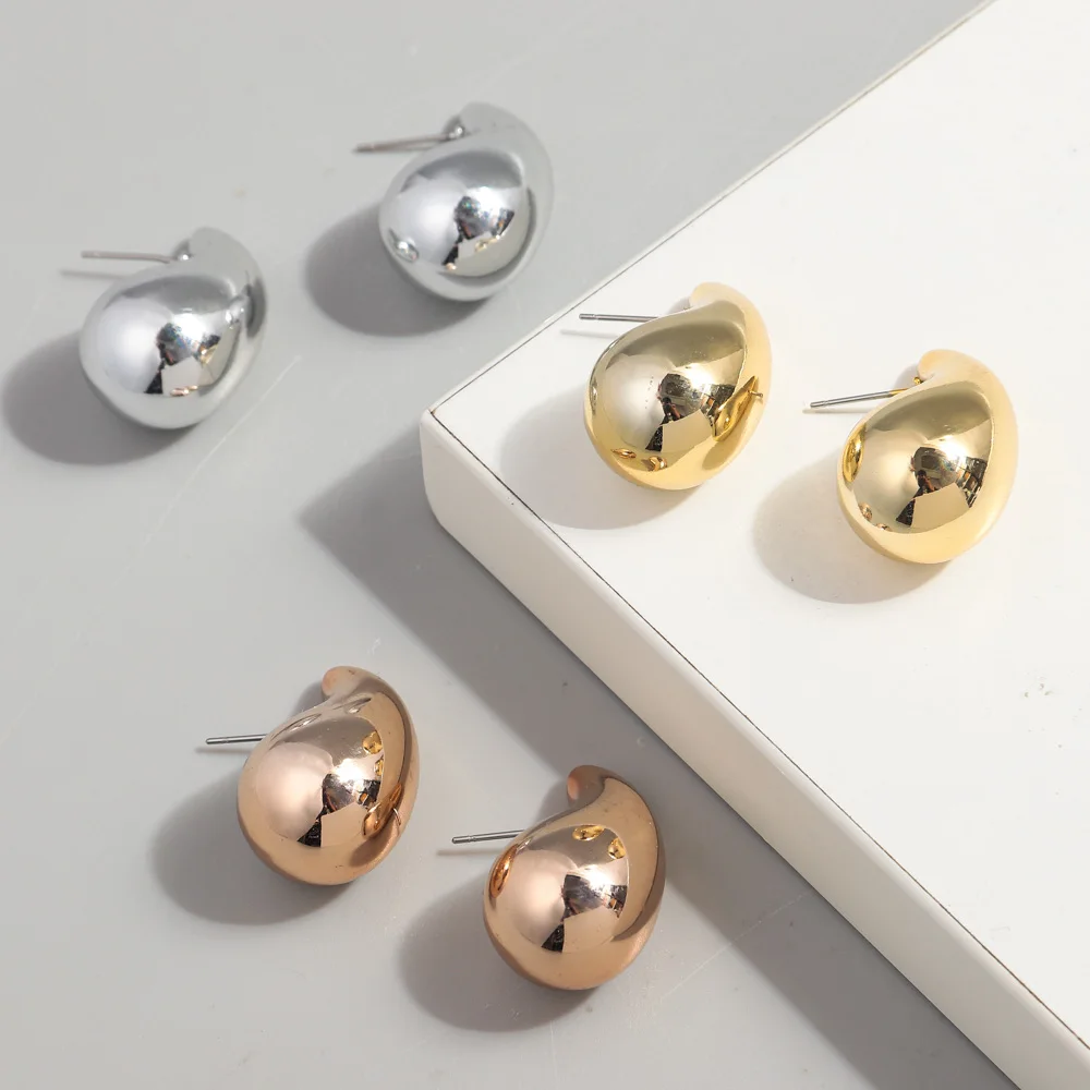 FishSheep Statement Chic Acrylic Dupes Chunky Tear Drop Earring for Women Lightweight Smooth Hoop Earrings Trendy Jewelry Gifts