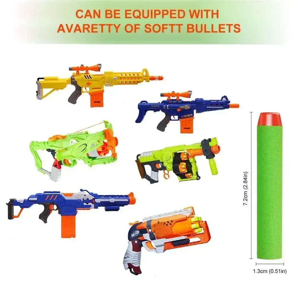 H7,2 cm 100 Uds dardos para Nerf cabeza de agujero hueco suave 7,2 cm recarga dardos pistola de juguete balas para la serie Nerf chico regalo para niños
