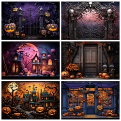 Halloween Party Photography Backdrop Horror Night Scary Pumpkin Moon Forest Castle Child Portrait Photoshoot Background