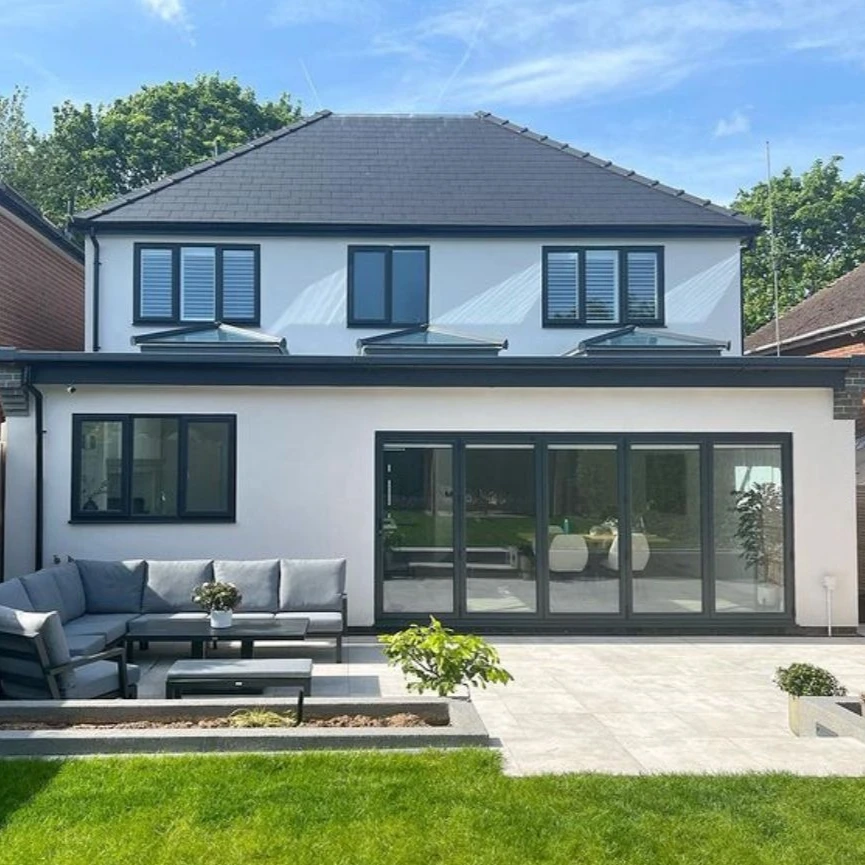 Custom Outdoor Balcony Aluminium Folding Door Thermal Break Double Low-E Glass Bifold Door Exterior House Patio Accordion Doors
