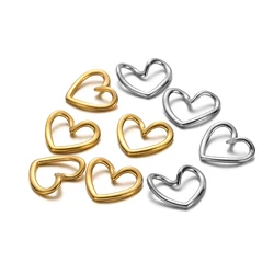 5pcs Stainless Steel Hollow Heart Charms Pendnat DIY Necklaces Jewelry Earrings Making Findings Bracelet Supplies
